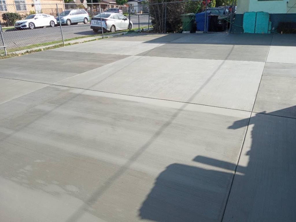 Wide concrete driveway with control joints
